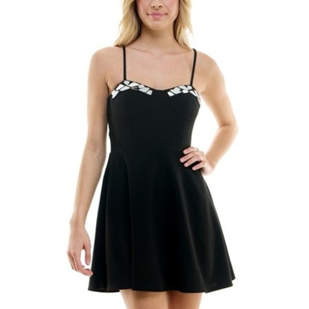 Speechless Women’s Embellished Short Mini Dress Black Size 9 NWT
